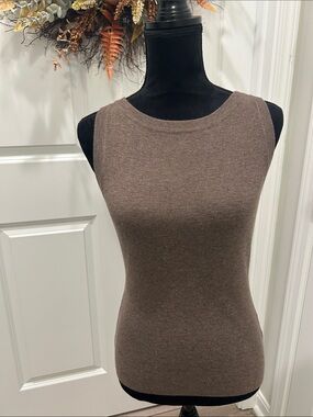 Arach & Cloz NWT Wool Blend Knit Sleeveless Tank Top in Brown Classic Everyday
